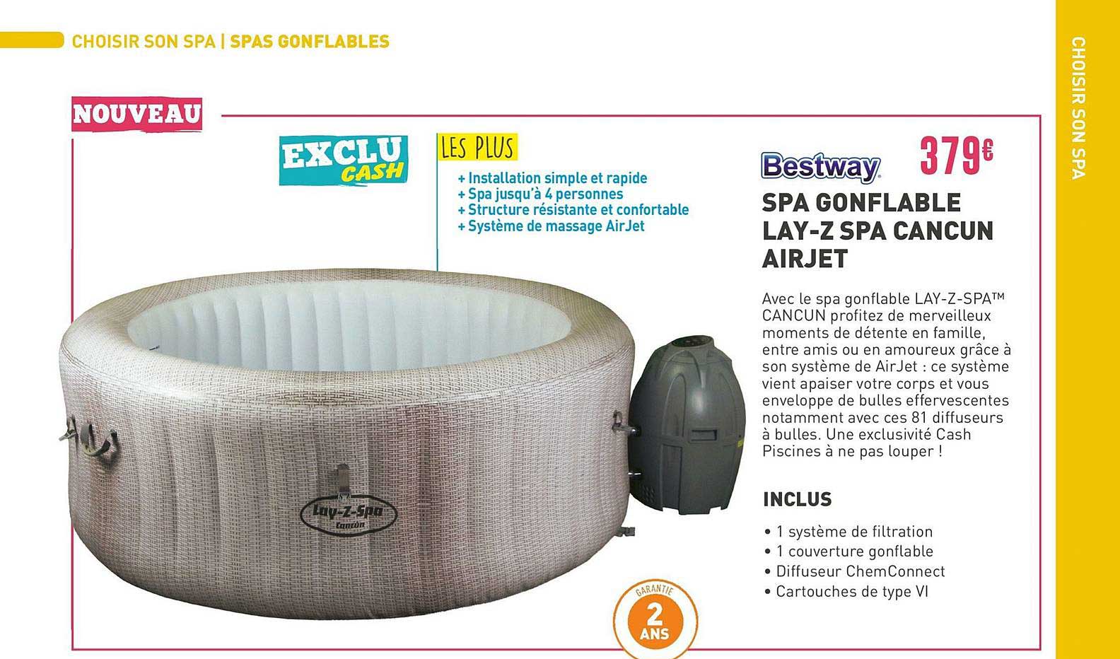 spa gonflable lay z spa cancun airjet