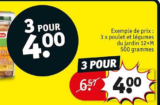 3x poulet et légumes du jardin 12+m 500 grammes