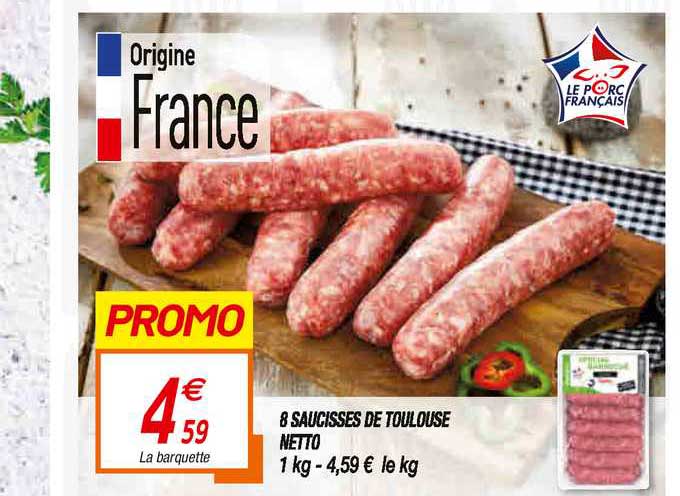 8 Saucisses De Toulouse Netto