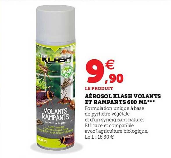 aérosol klash volants et rampants 600 ml