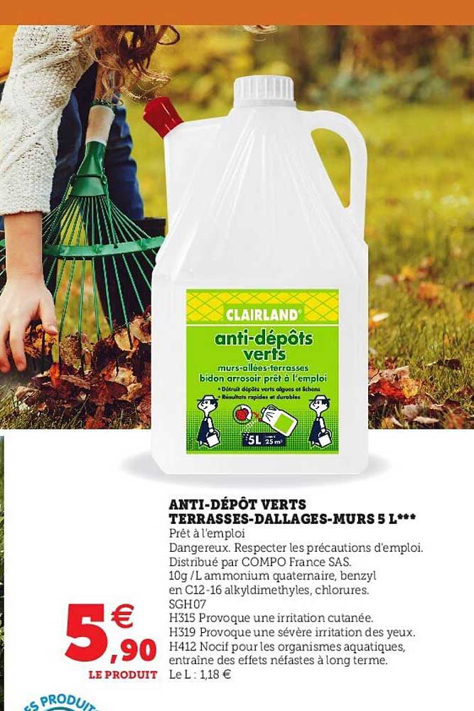 Anti-dépôt Verts Terrasses-dallages-murs 5 L