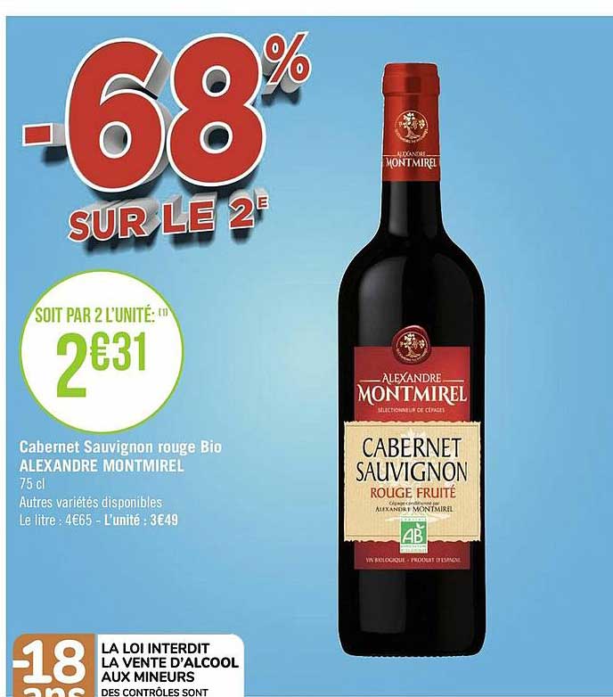cabernet sauvignon rouge bio alexandre montmirel