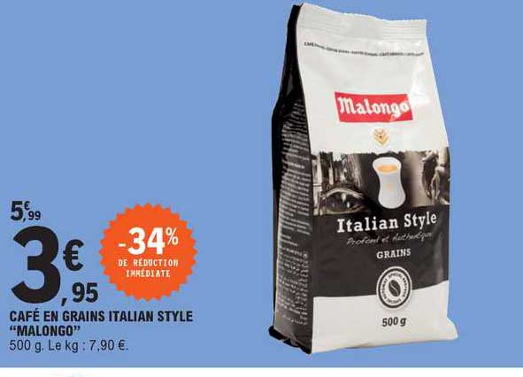 café en grains italian style "malongo"