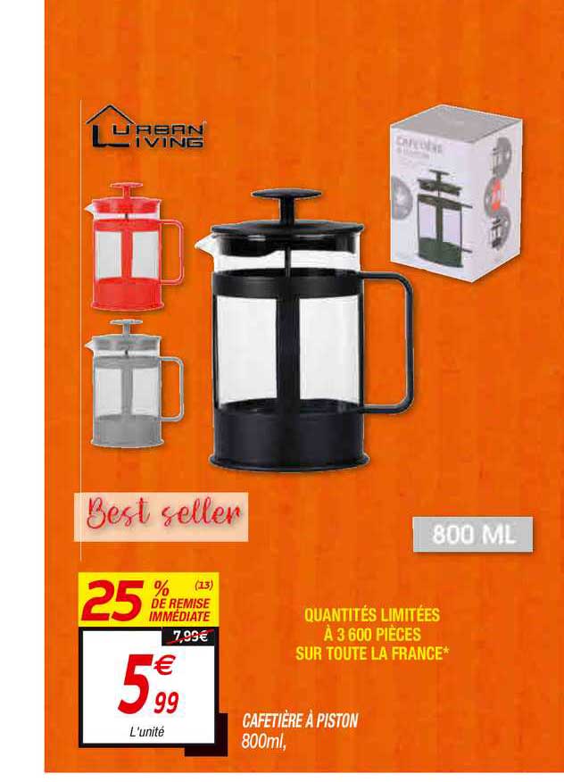 cafetière à piston 800ml,
