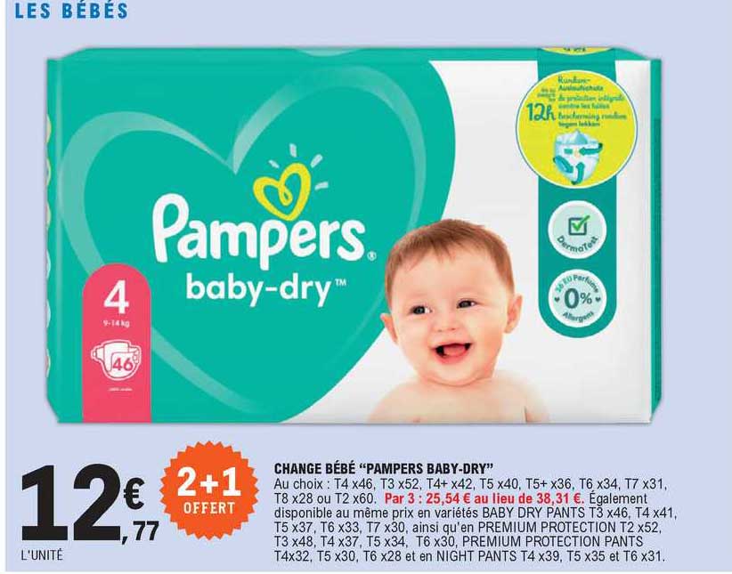change bébé "pampers baby-dry"