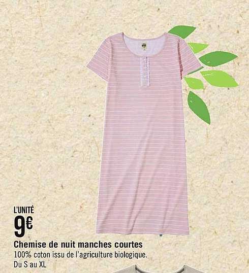 chemise de nuit manches courtes