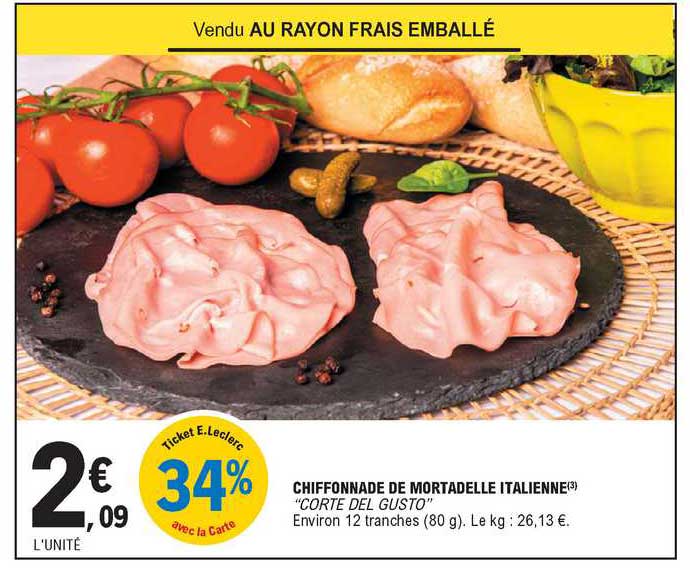 chiffonnade de mortadelle italienne "corte del gusto"