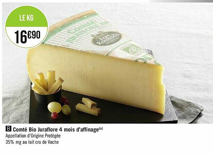 comté bio juraflore 4 mois d'affinage