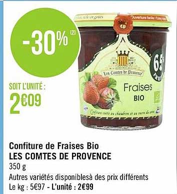 Confiture De Fraises Bio Les Comtes De Provence