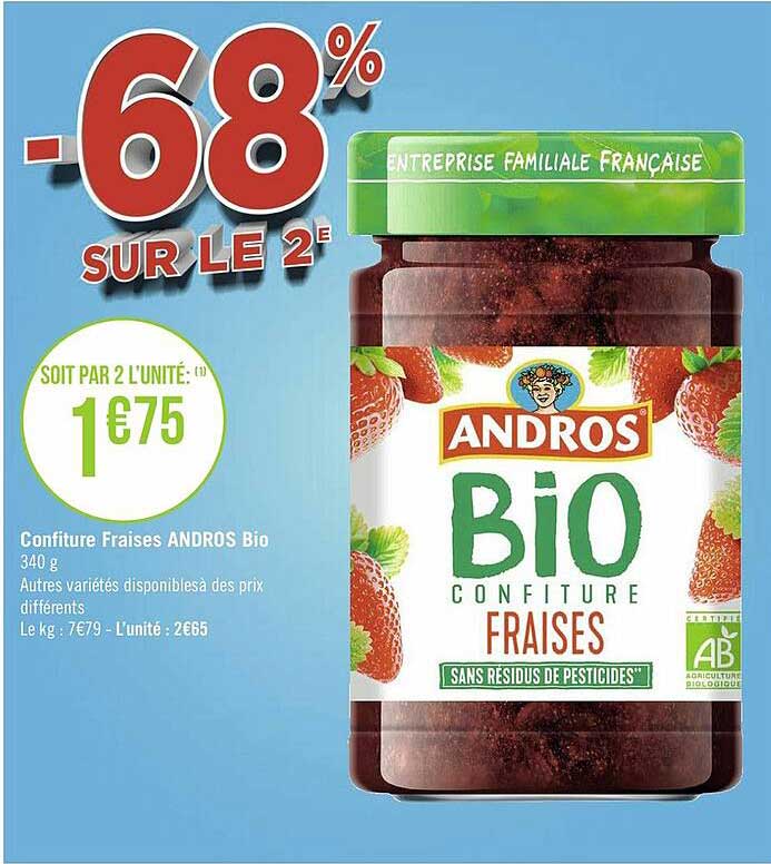 Confiture Fraises Andros Bio