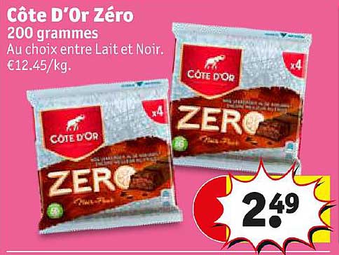 côte d'or zéro 200 grammes
