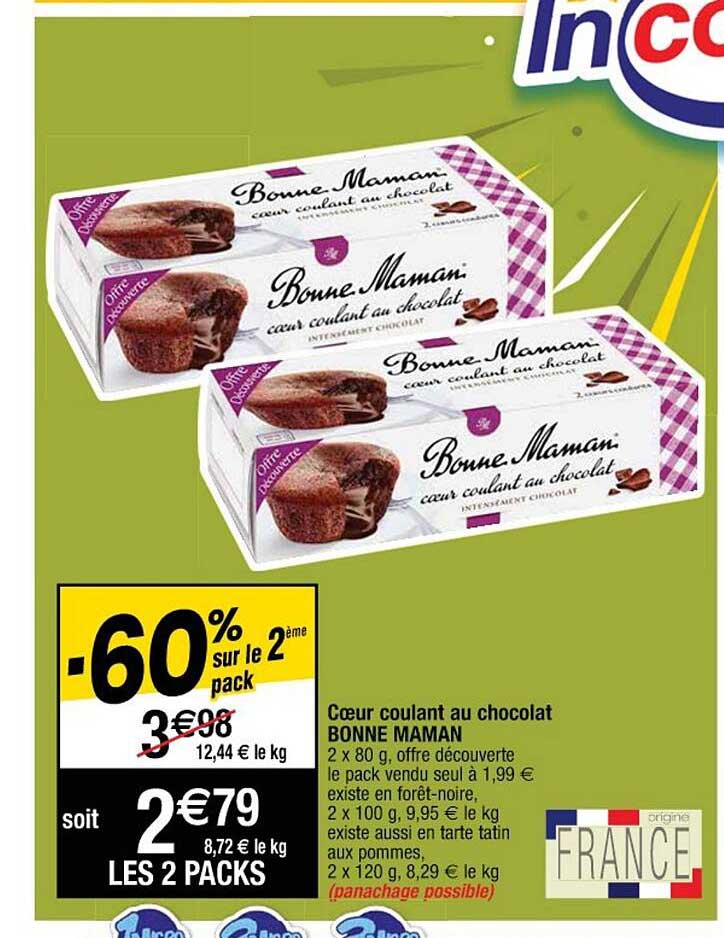 cœur coulant au chocolat bonne maman