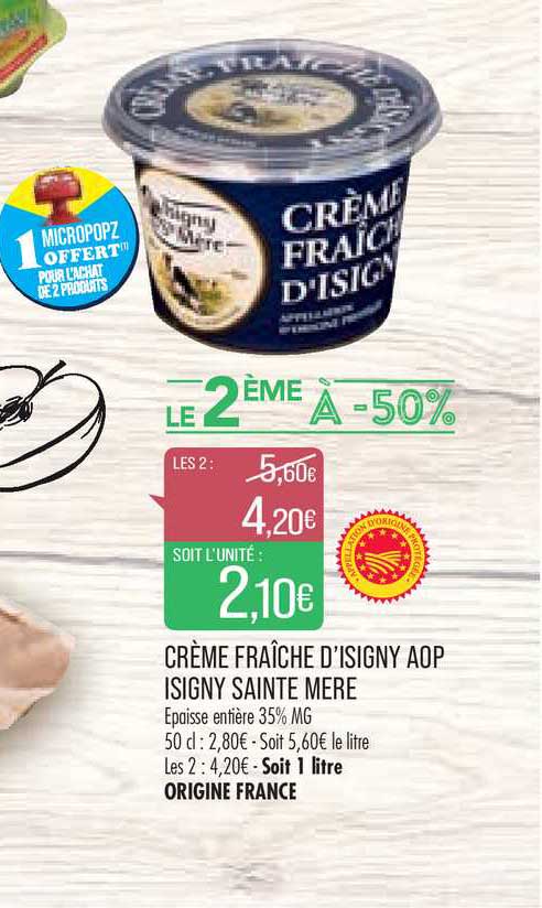 crème fraîche d'isigny aop isigny sainte mère