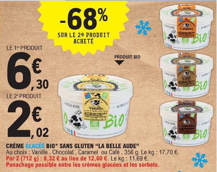 Crème Glacée Bio Sans Gluten "la Belle Aude"