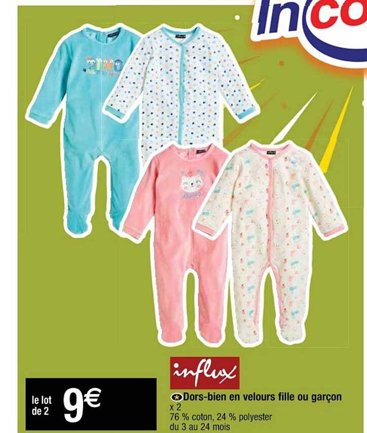 dors-bien en velours fille ou garçon influx