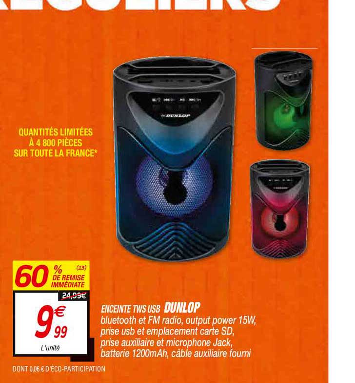 enceinte tws usb sunlop