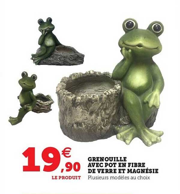 Grenouille Avec Pot En Fibre De Verre Et Magnésie