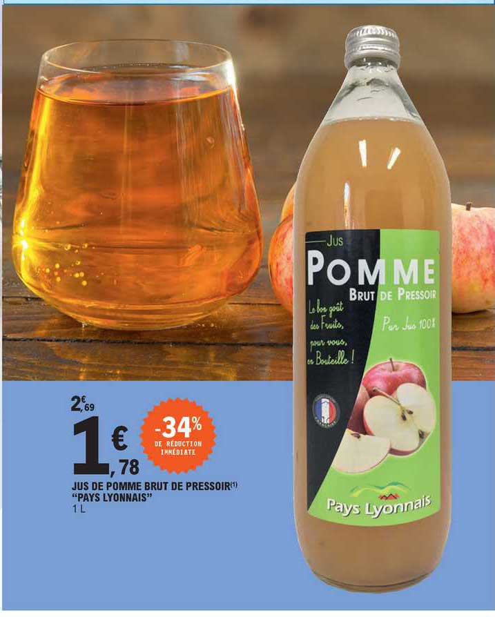 jus de pomme brut de pressoir "pays lyonnais"