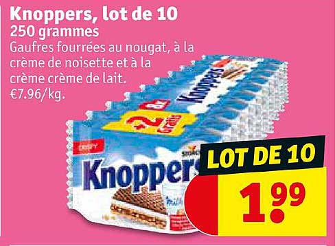 knoppers, lot de 10 250 grammes