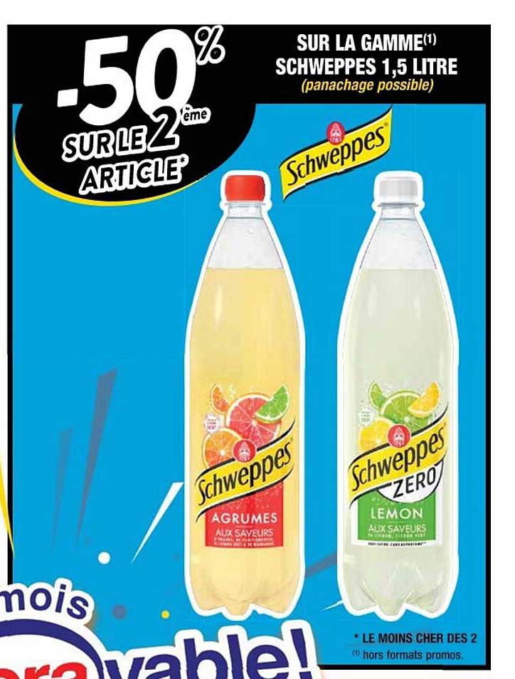 la gamme schweppes 1,5 litre