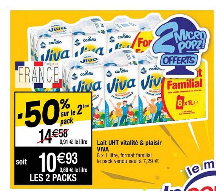 Lait Uht Vitalité & Plaisir Viva