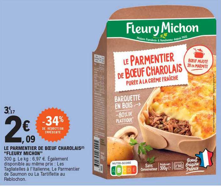 le parmentier de bœuf charolais "fleury michon"