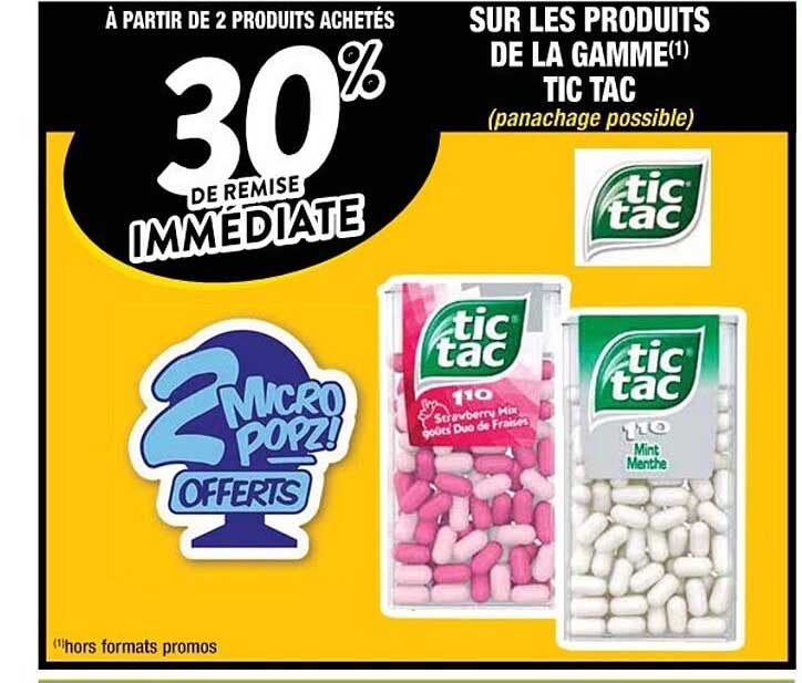 les produits de la gamme tic tac