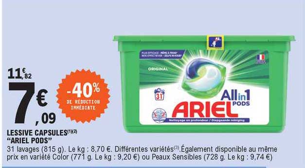 Lessive Capsules "ariel Pods"