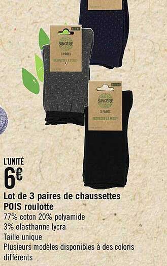 lot de 3 paires de chaussettes pois roulotte