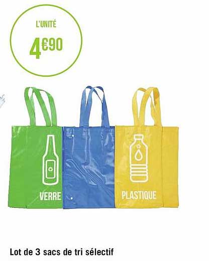 lot de 3 sacs de tri sélectif