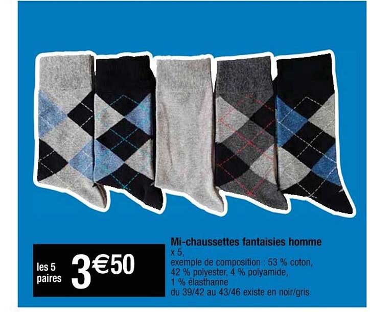 mi-chaussettes fantaisies homme