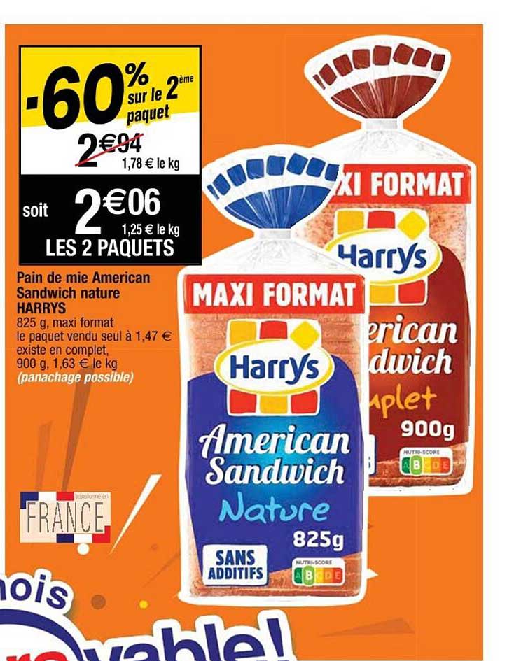 pain de mie american sandwich nature harrys
