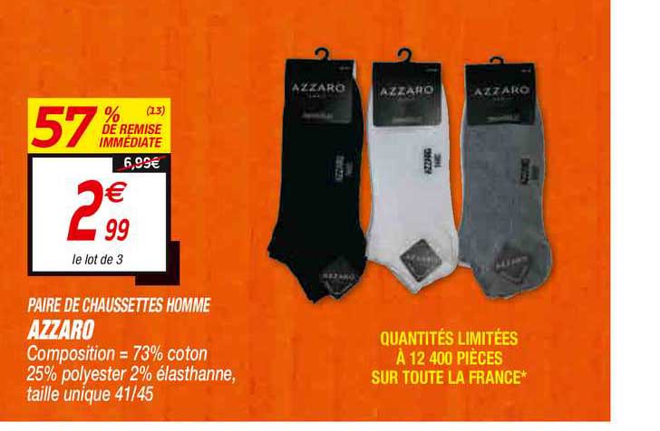 paire de chaussettes homme azzaro