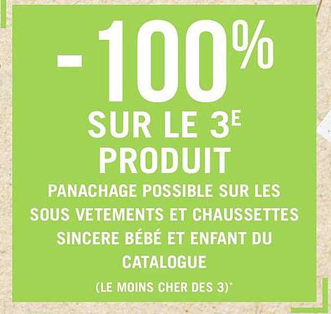 panachage possible sur les sous vetêments et chaussettes sincère bébé et enfant du catalogue