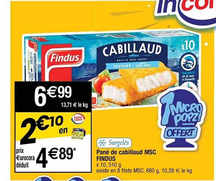 Pané De Cabillaud Msc Findus