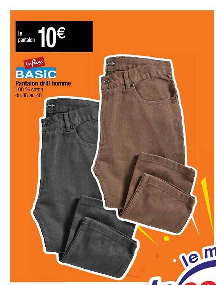 pantalon drill homme influx basic