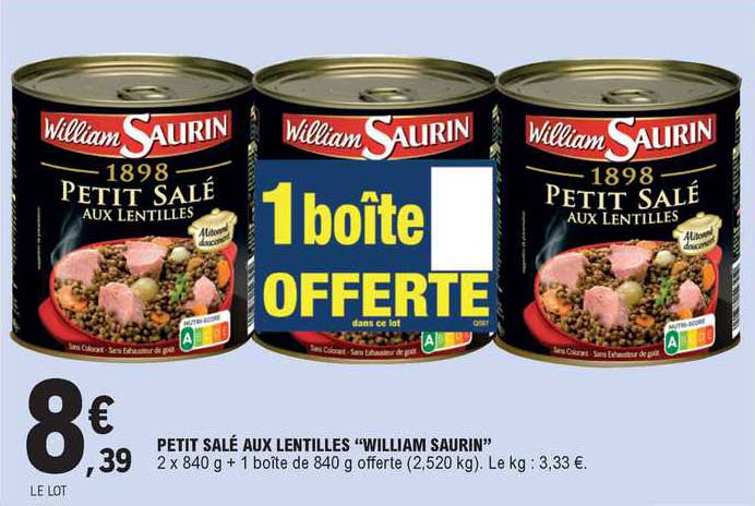 petit salé aux lentilles "william saurin"