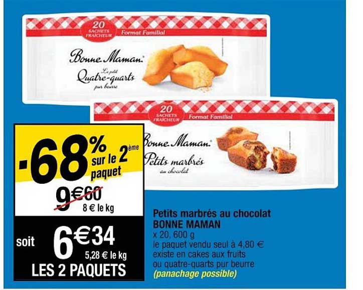 petits marbrés au chocolat bonne maman
