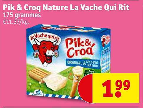 pik & croq nature la vache qui rit 175 grammes