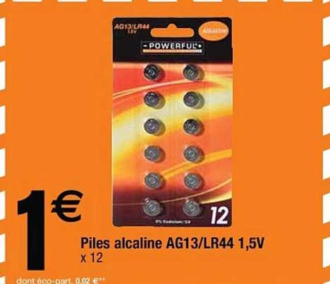 piles alcaline ag13-lr44 1,5v