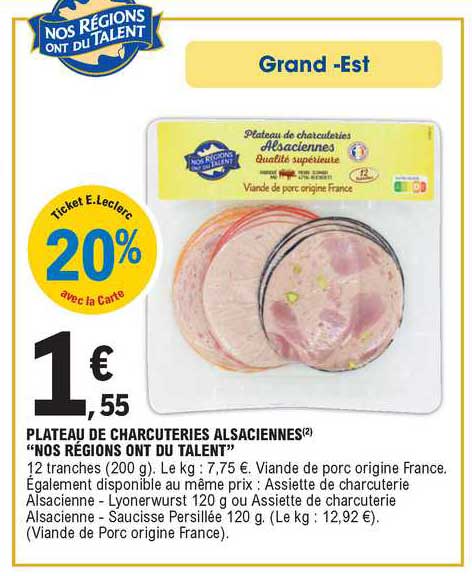 plateau de charcuteries alsaciennes "nos régions ont du talent"