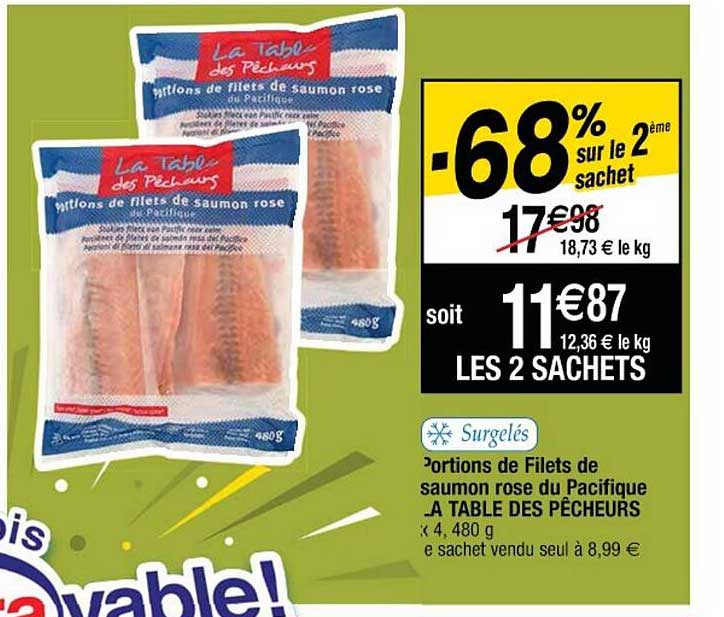 portions de filets de saumon rose du pacifique la table des pêcheurs