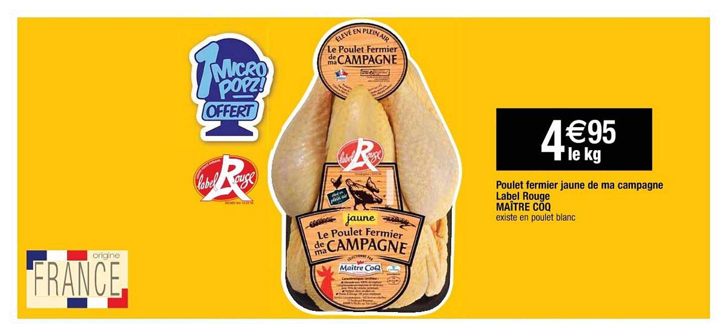 poulet fermier jaune de ma campagne label rouge maître coq