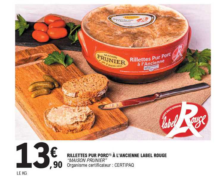 Rillettes Pur Porc à L'ancienne Label Rouge "maison Prunier"