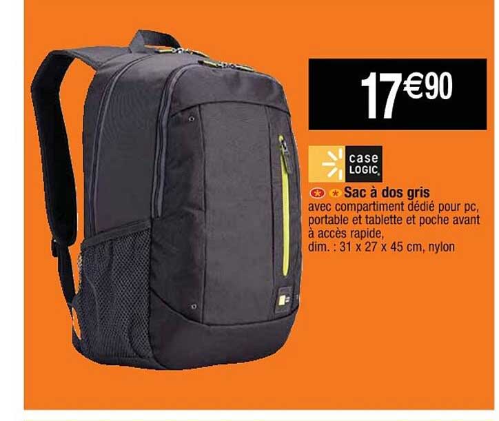 sac à dos gris case logic
