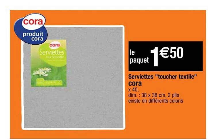 serviettes "toucher textile" cora