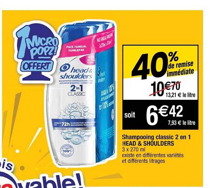 Shampooing Classique 2 En 1 Head & Shoulders