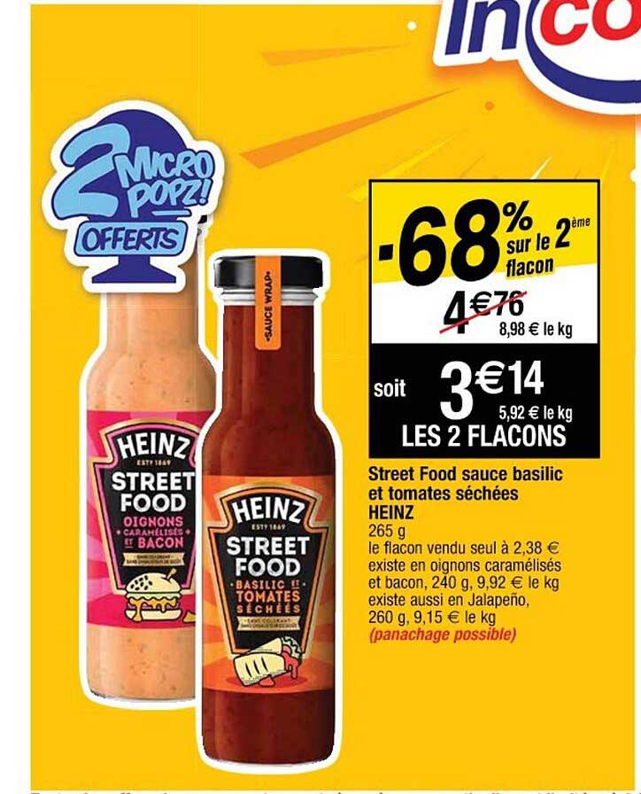 street food sauce basilic et tomates séchées heinz