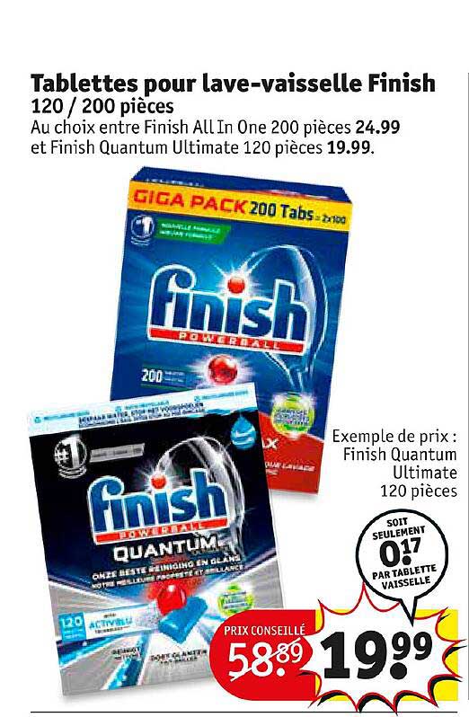tablettes pour lave-vaisselle finish