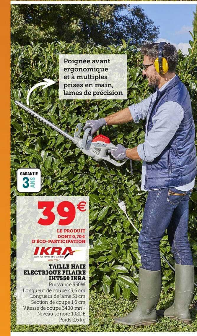 Taille Haie électrique Filaire Iht550 Ikra